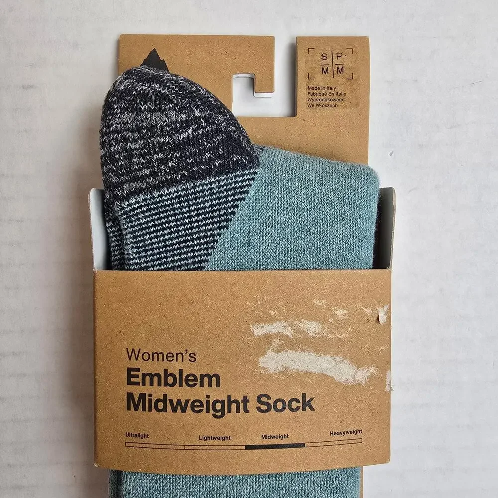 Burton Womens Size S/M (4-6.5) Emblem Midweight Socks Petrol Green